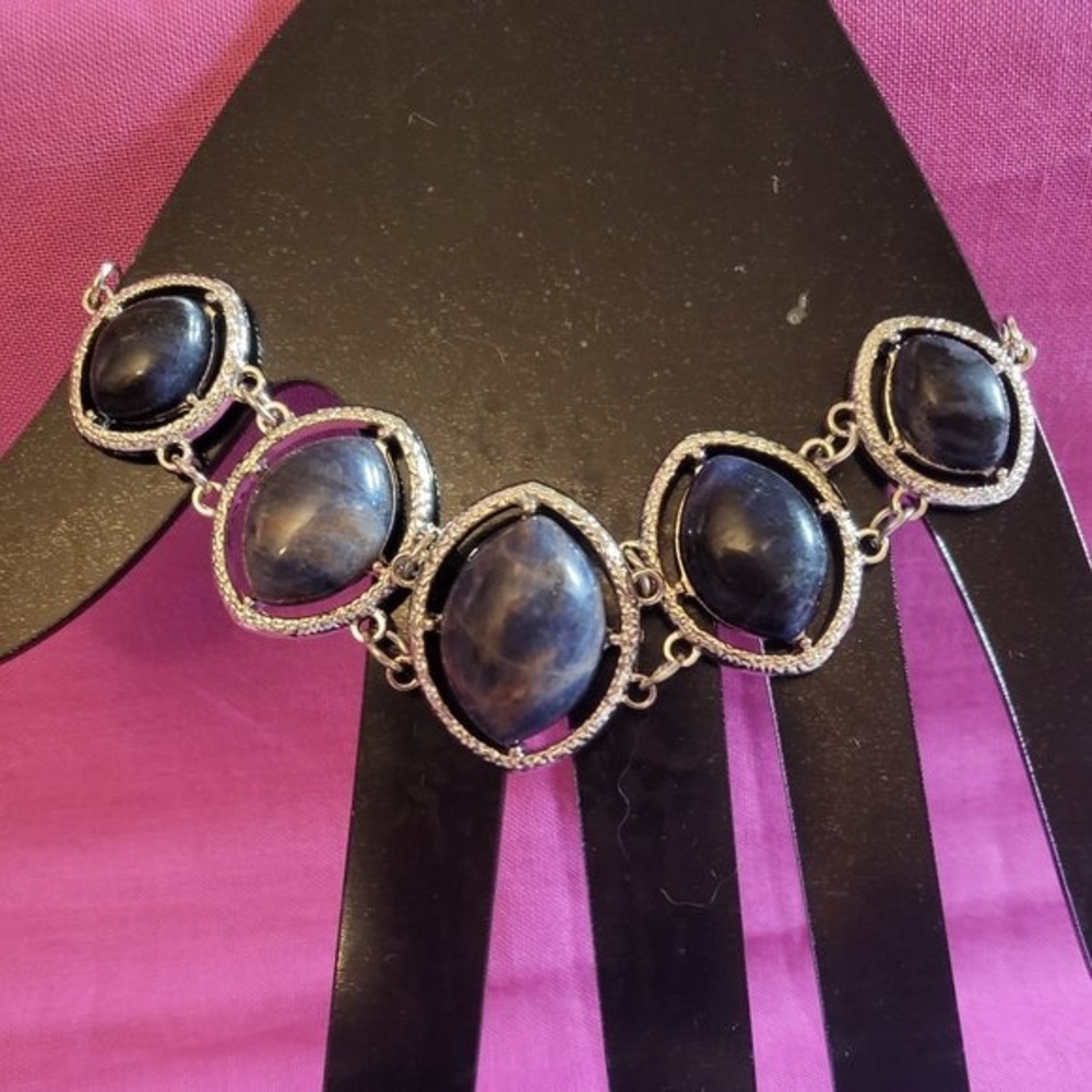 Sodalite Bracelet in Silvertone